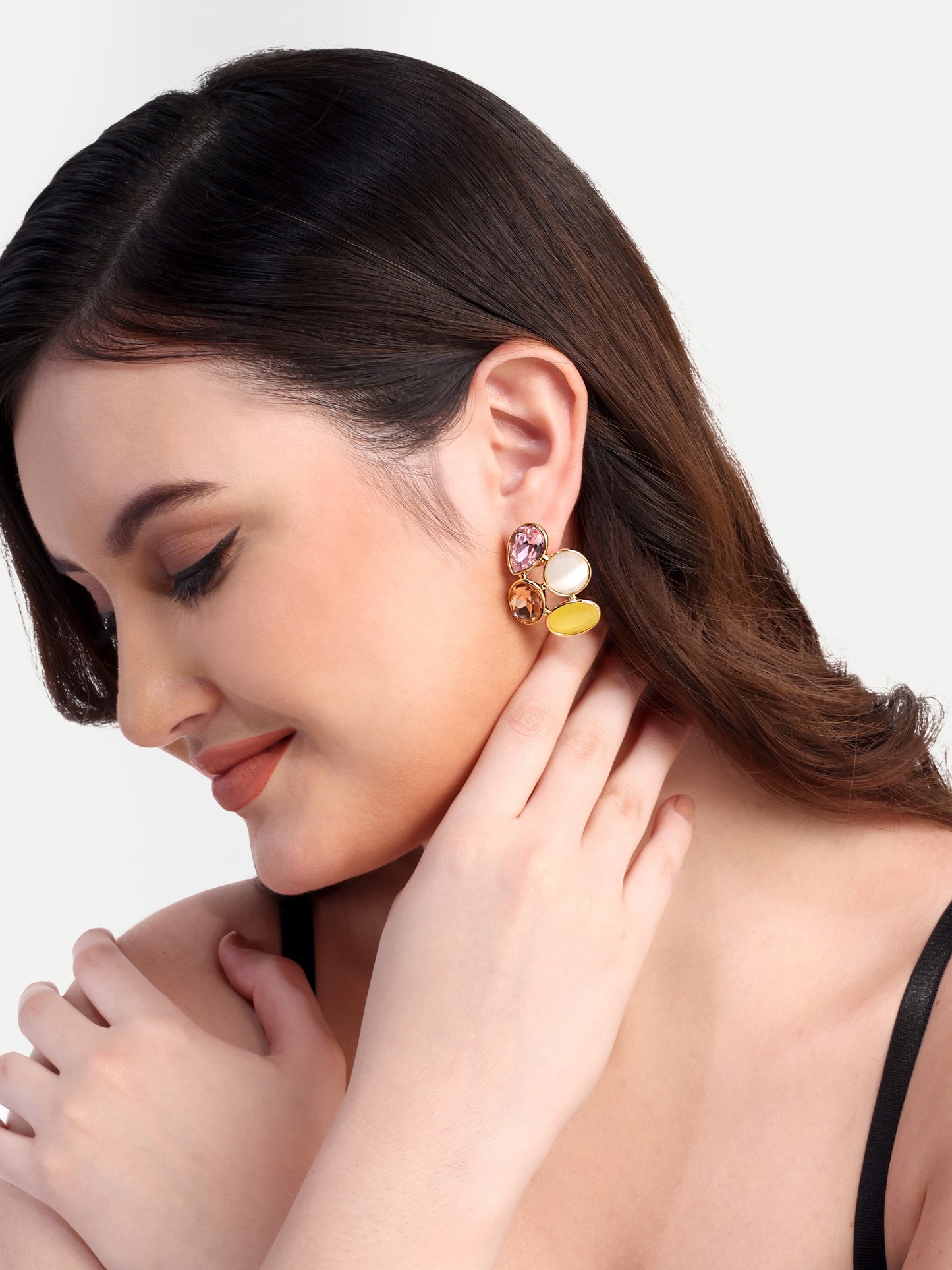 Gold Plated Coloured Studs