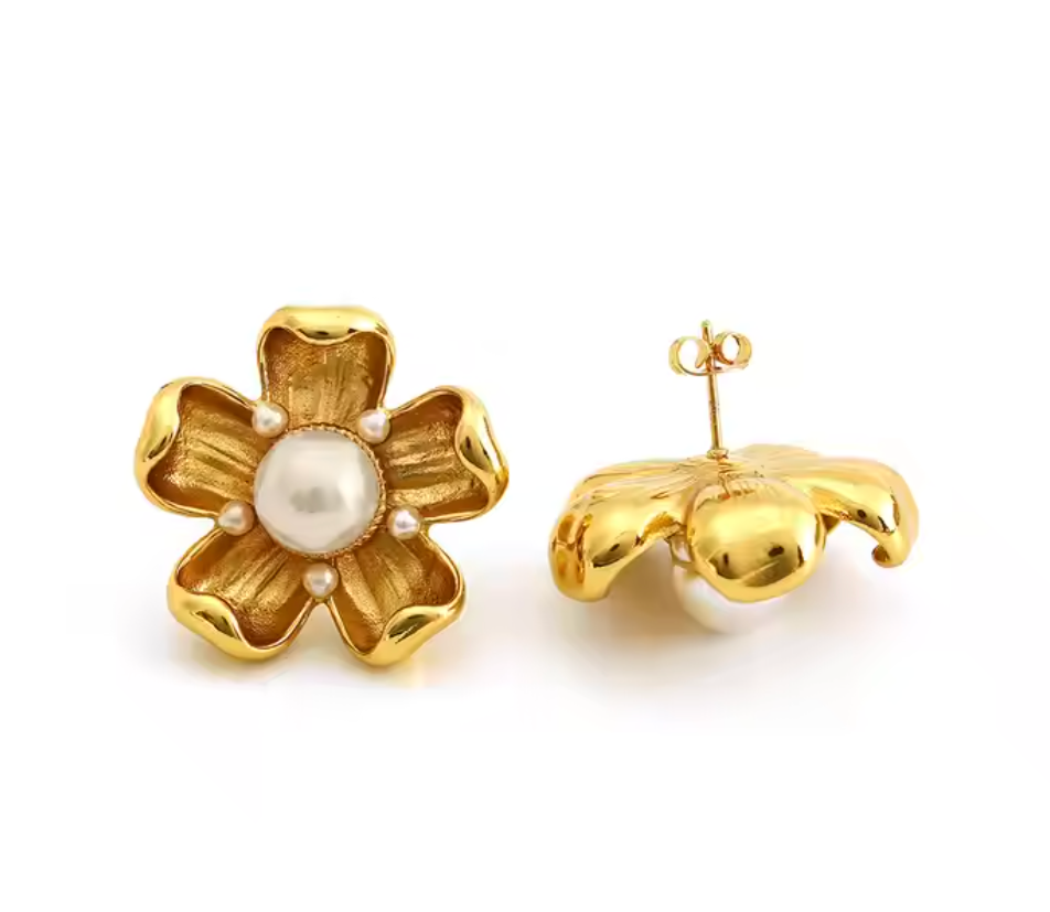 Floral Pearl Studs