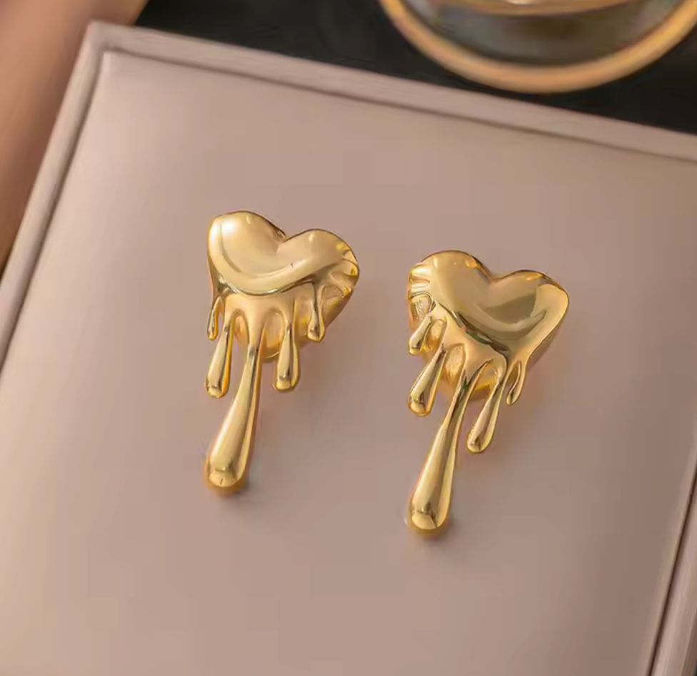 Melted Heart Earrings