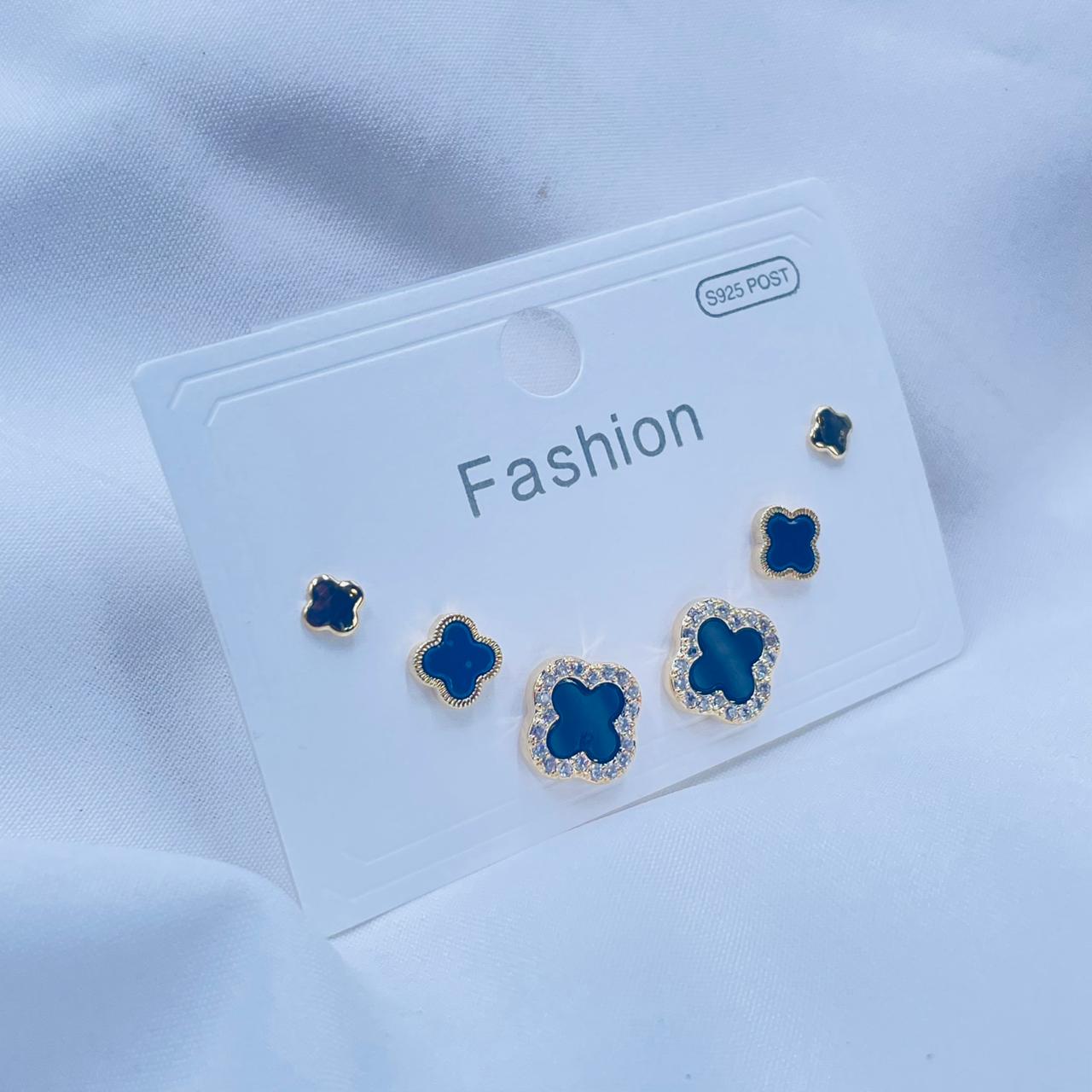 Midnight Clover Studs Combo