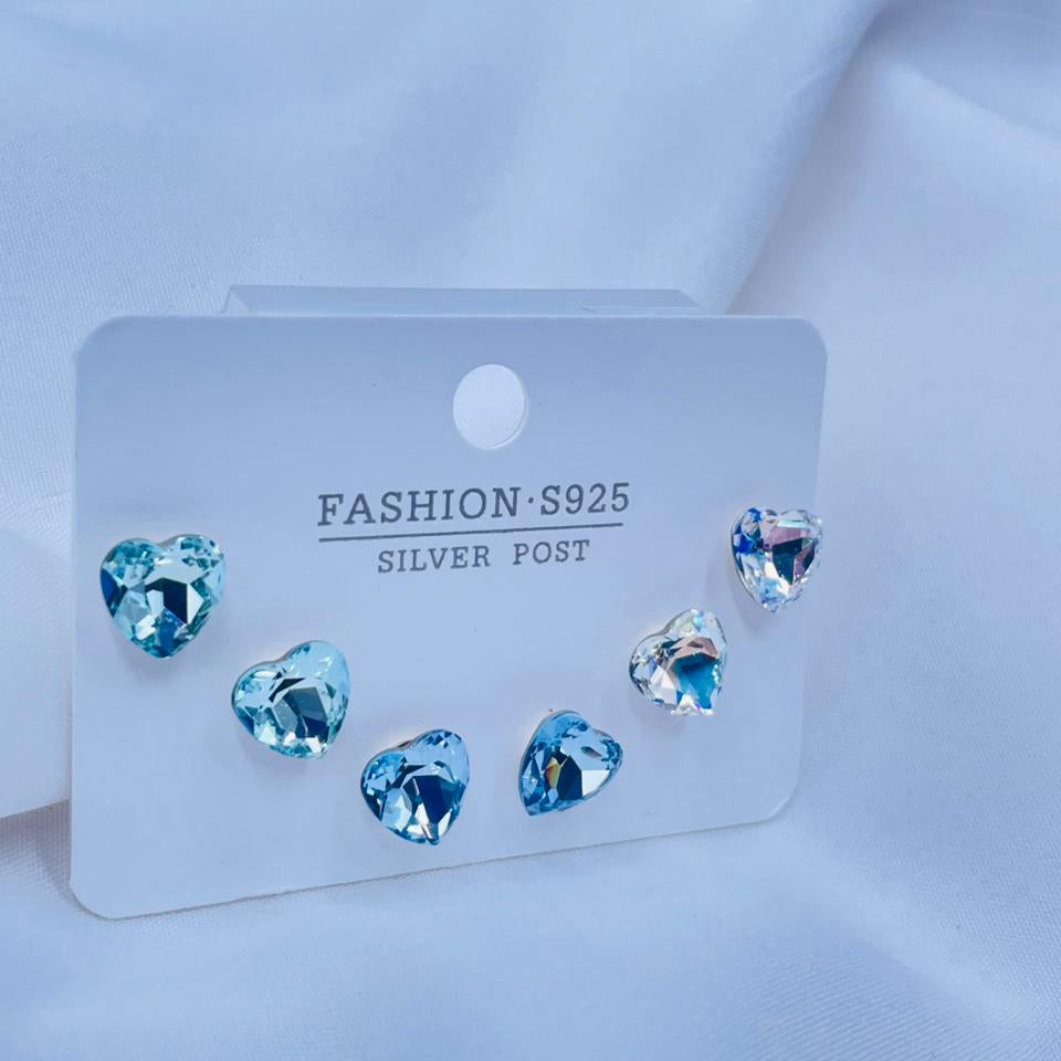 Coloured Heart Studs