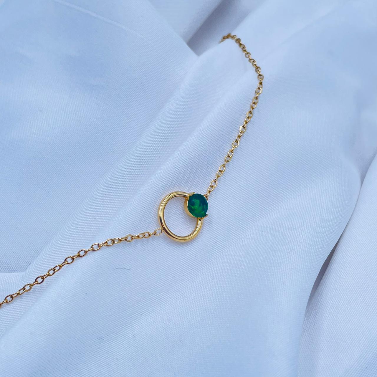 Minimal Emerald Bracelet