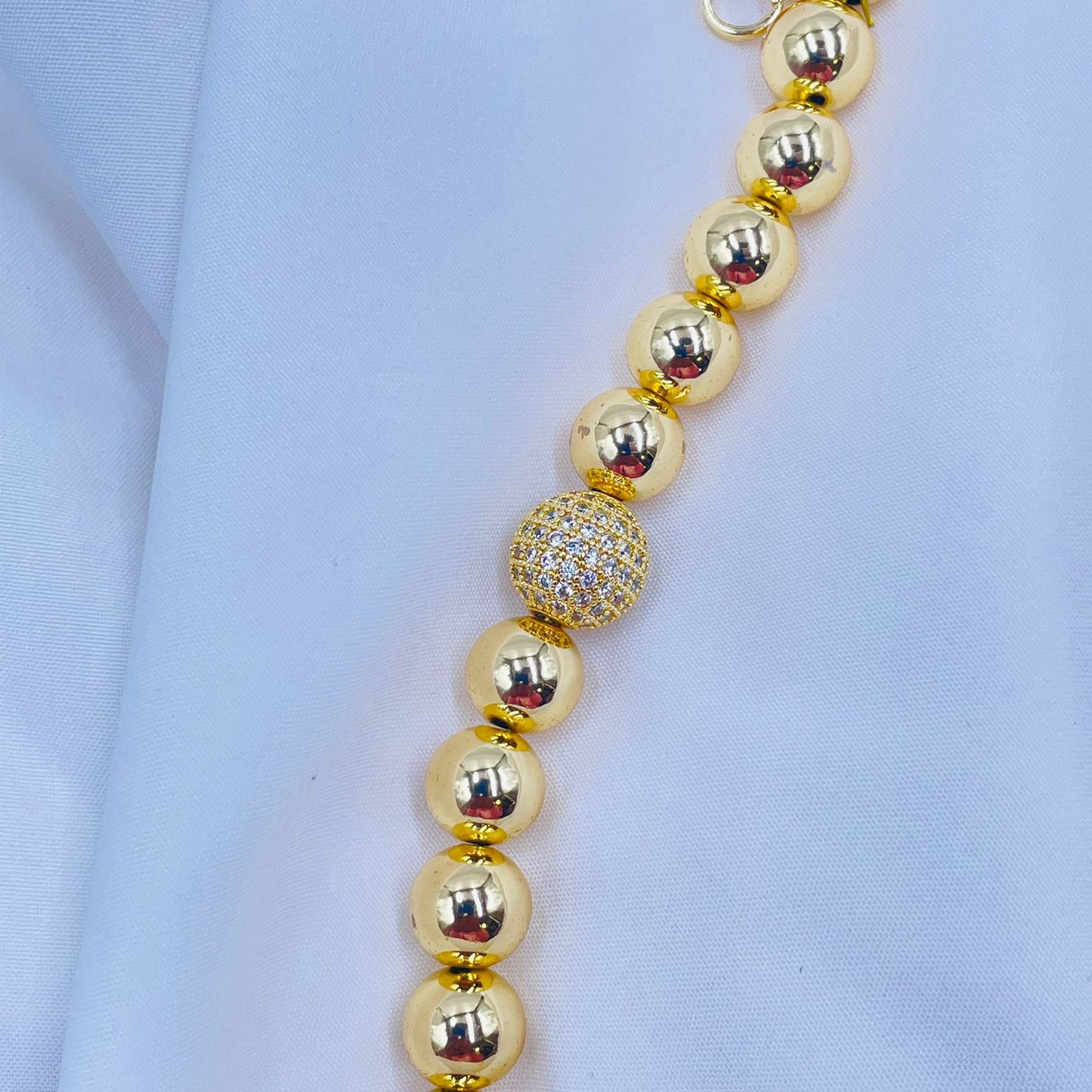 Cz Golden Pearl Bracelet