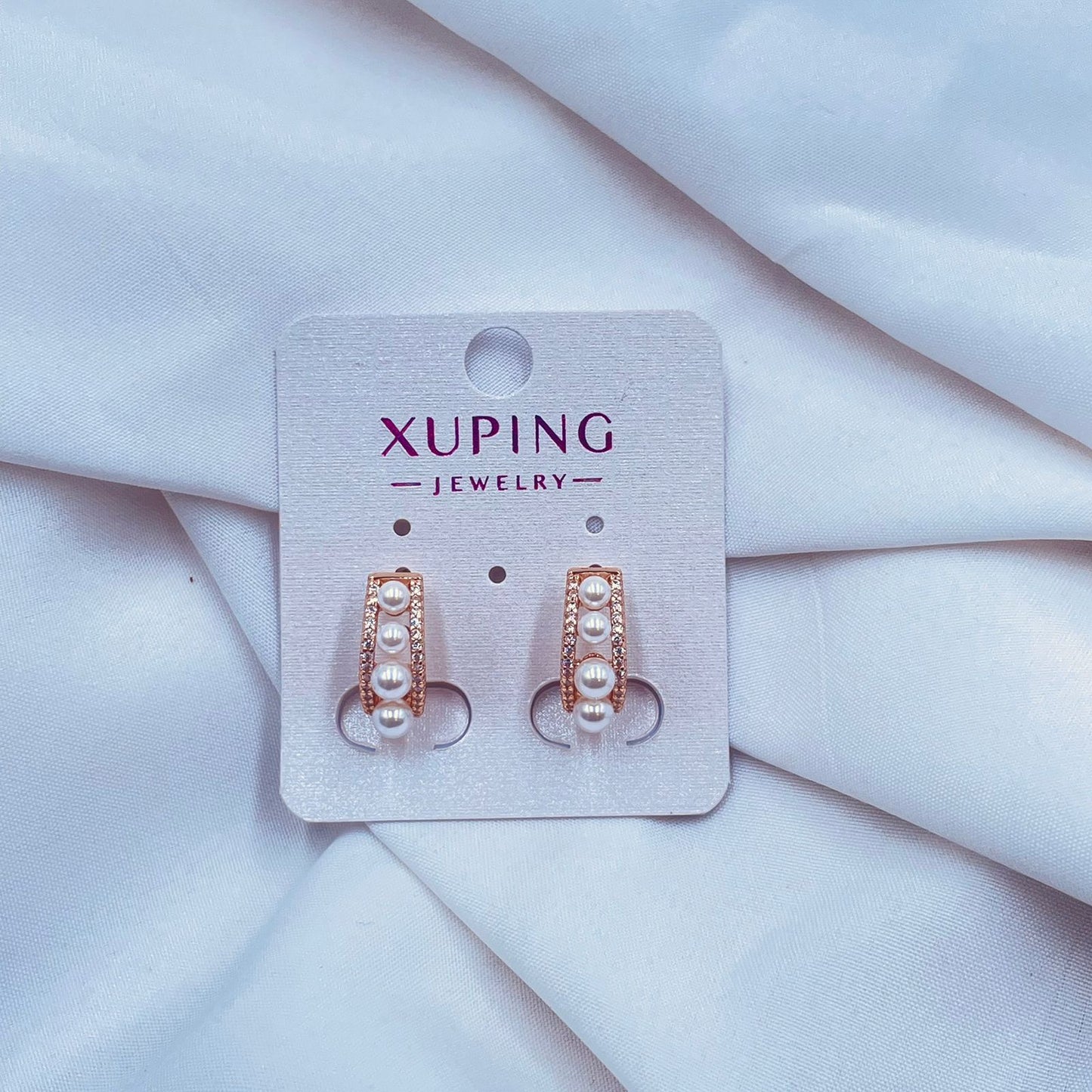 Pearl Hoops Earrings- XUPING