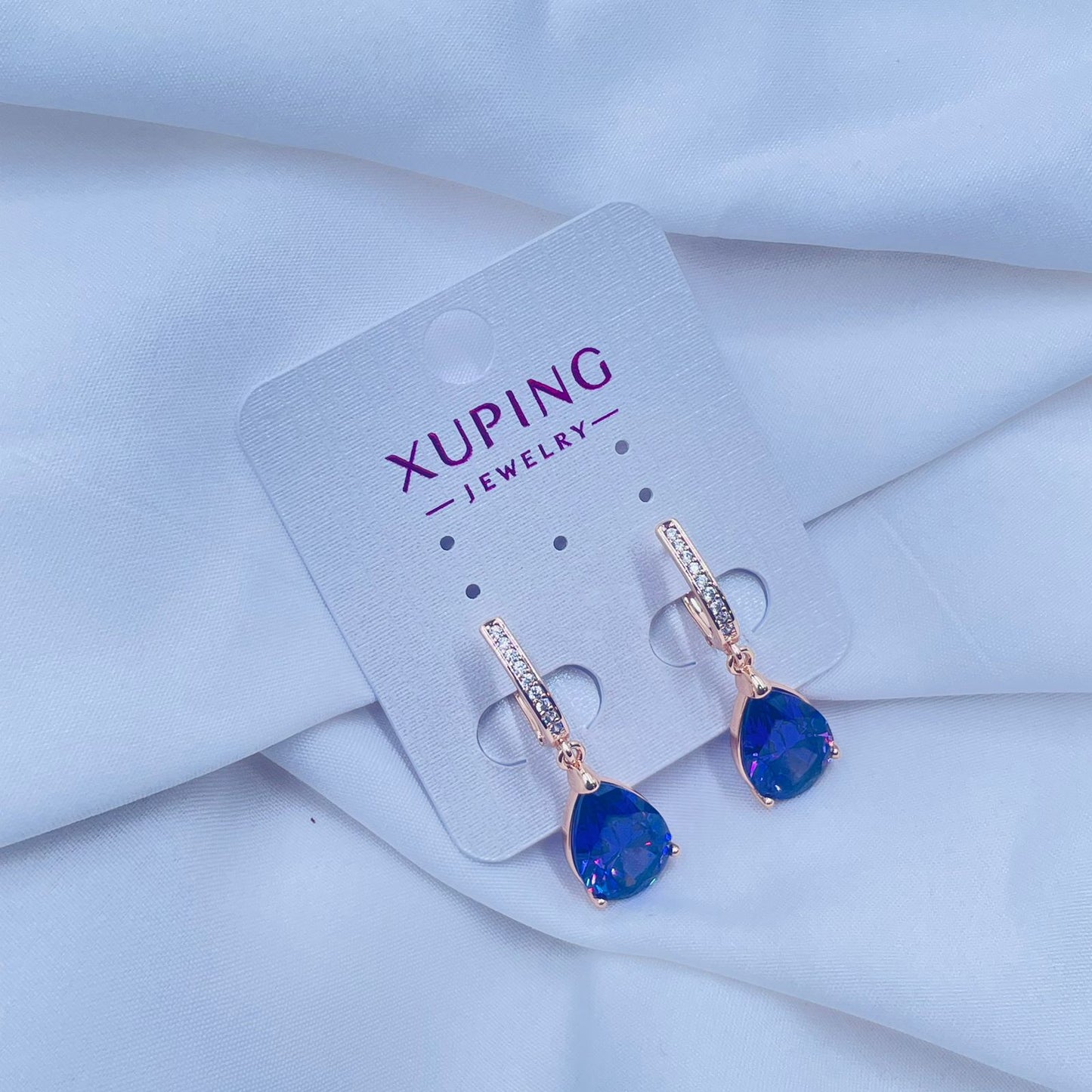 Sapphire Sparkle Earrings- XUPING