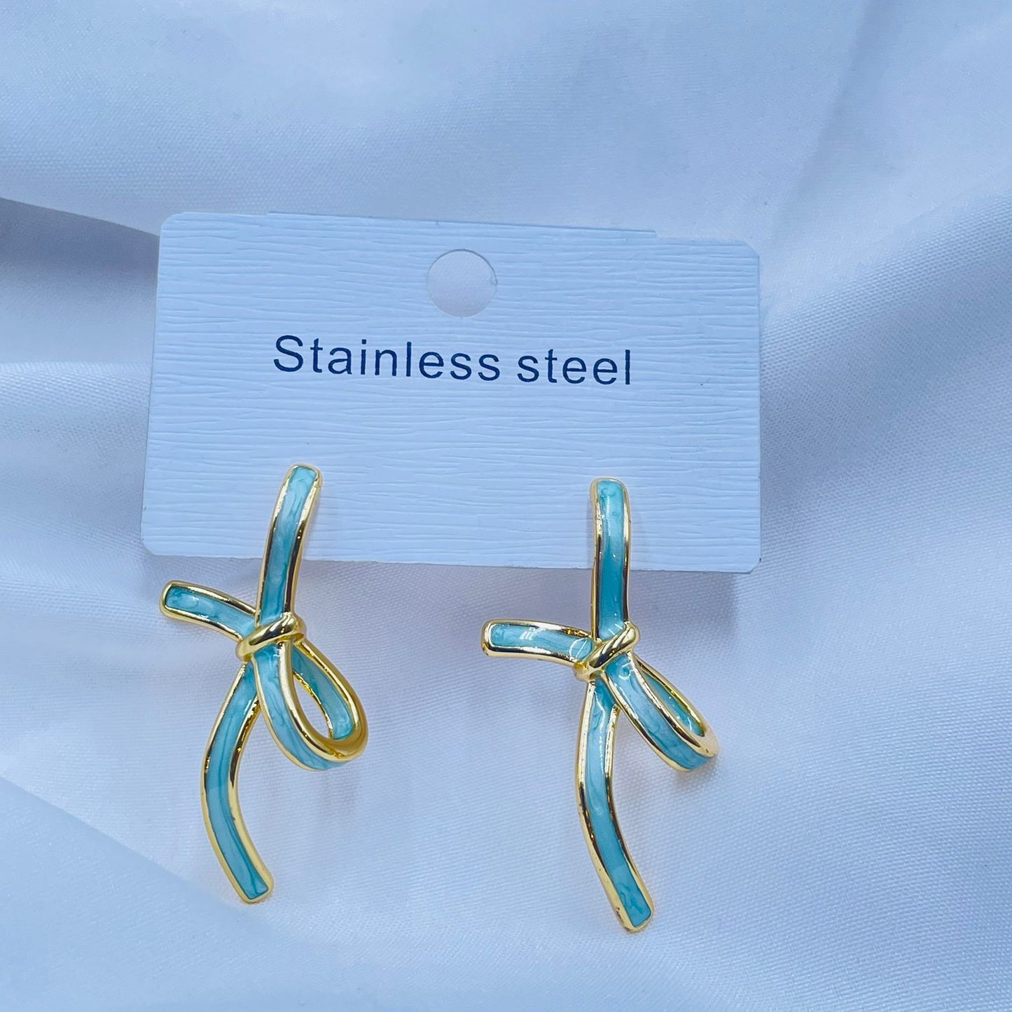 Azure Bownot Earrings