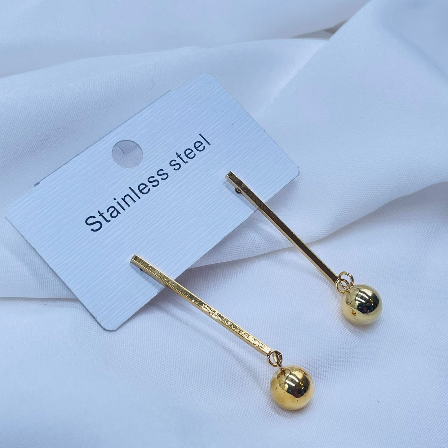 Golden Ball Drop Earrings