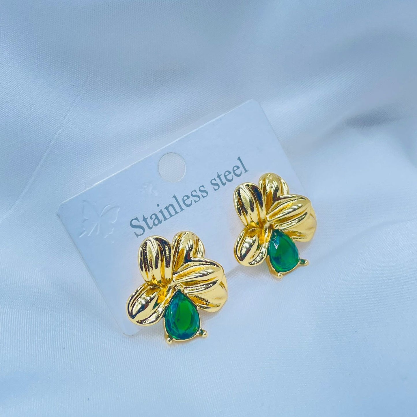 Gold Flower Shaped Earrings