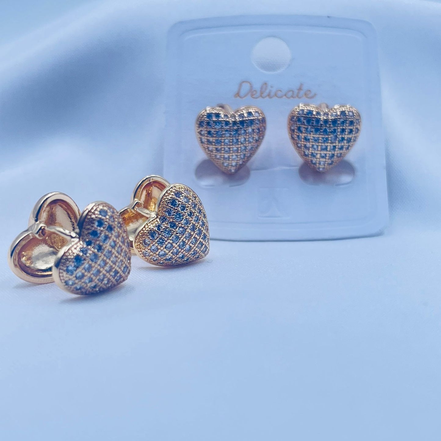 Heart Pave Earrings