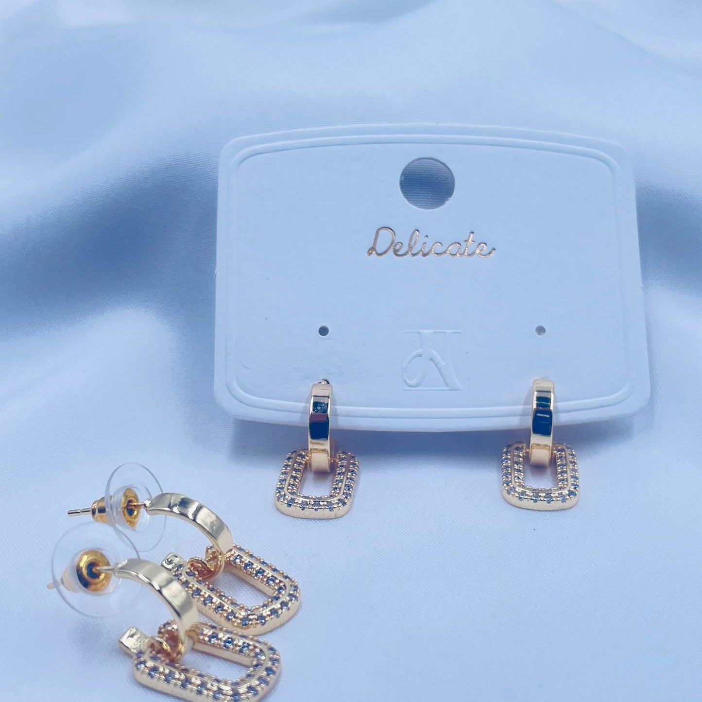 Pave Square Earrings