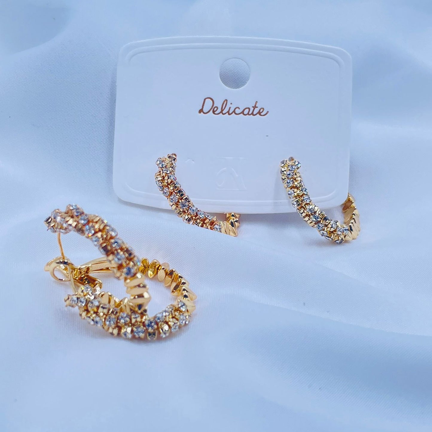 Cubic Zirconia Hoop Earrings