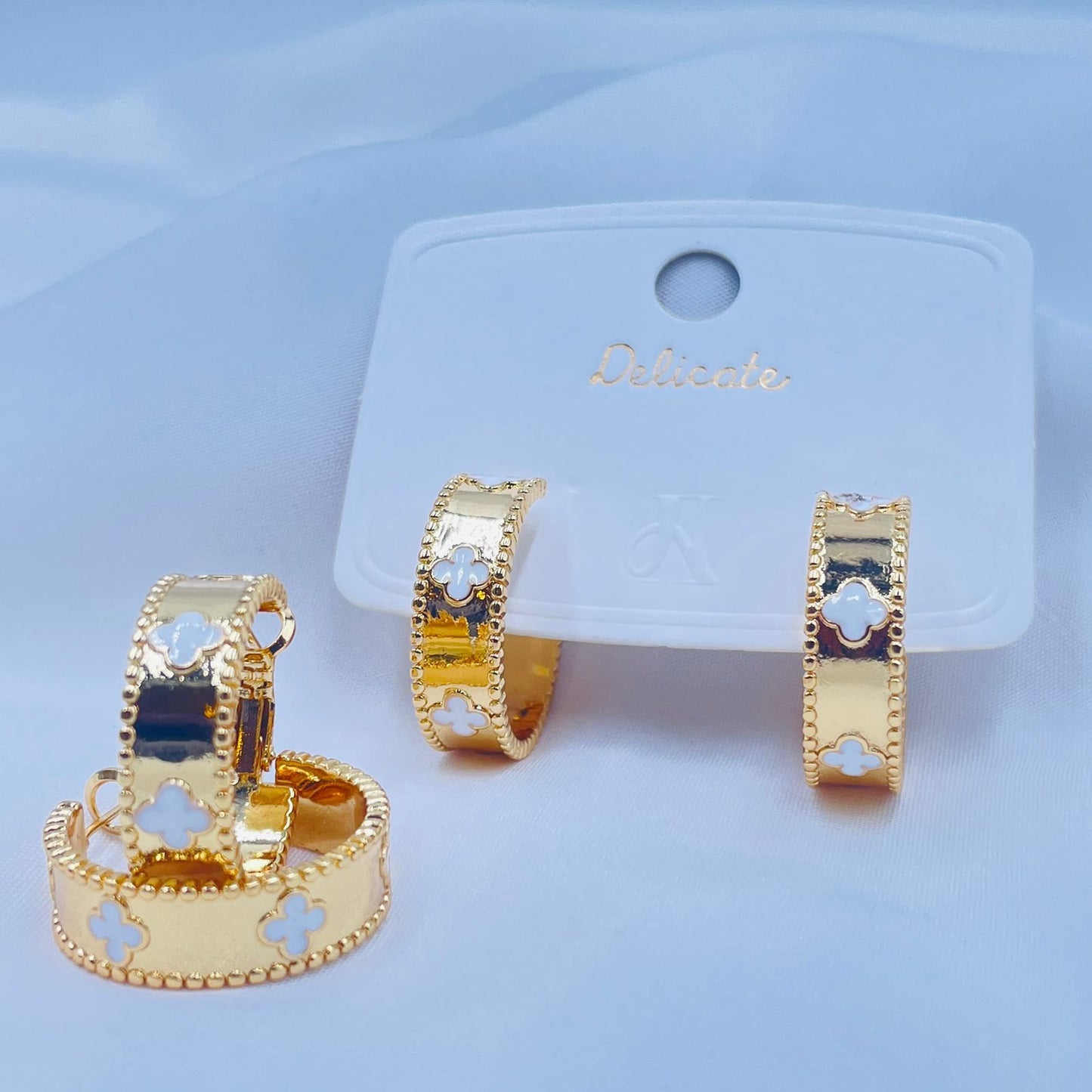 Golden Charm Hoop Earrings