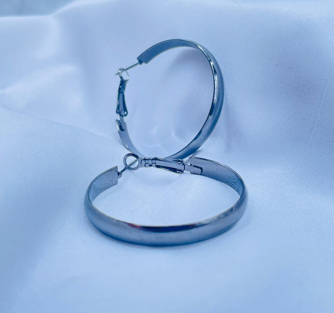 Silver Halo Hoop Earrings