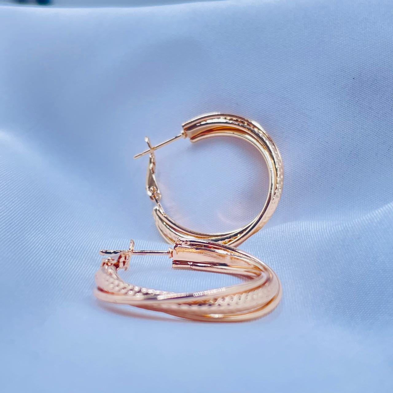 Textured Rose Gold Hoop Earrings