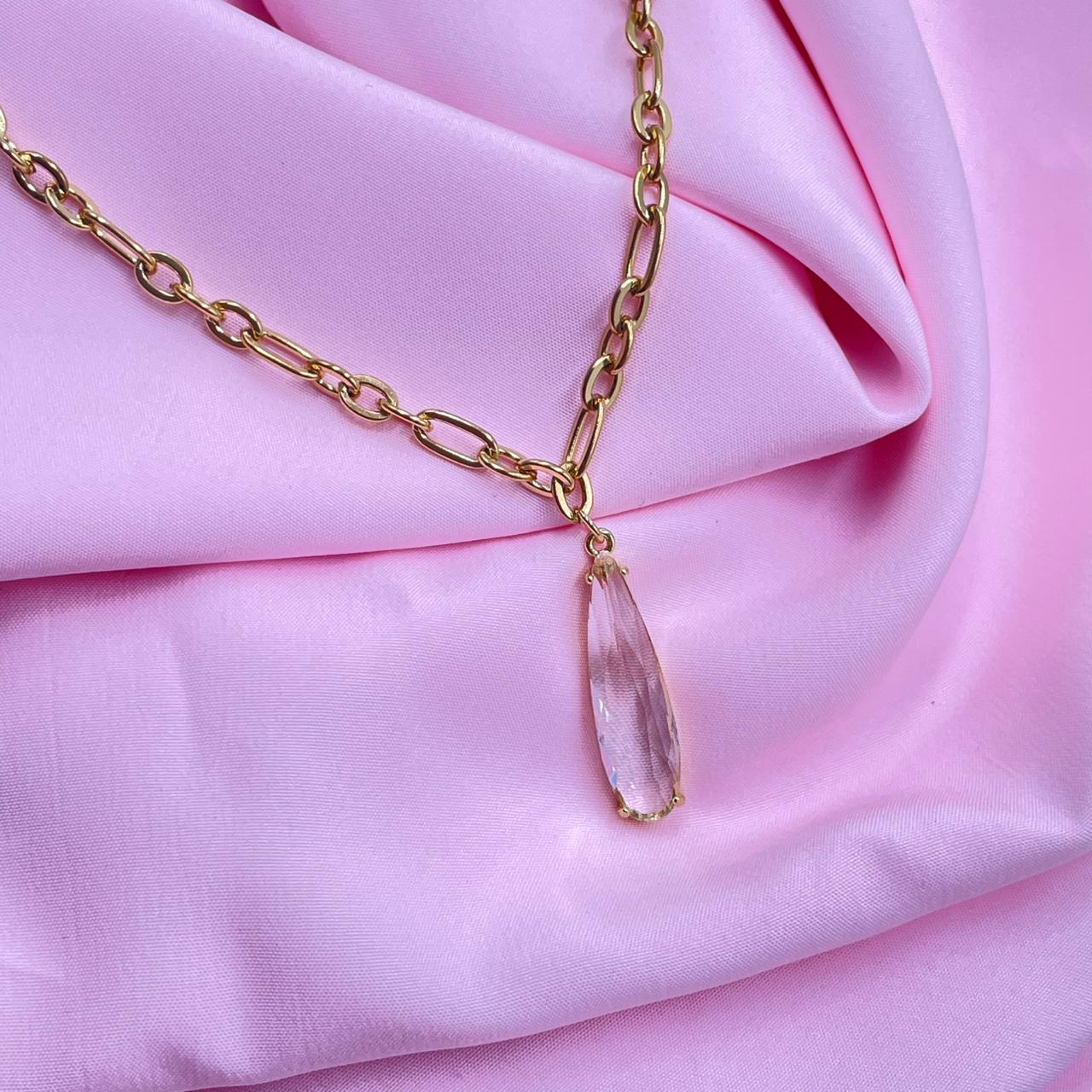 White Drop Link necklace