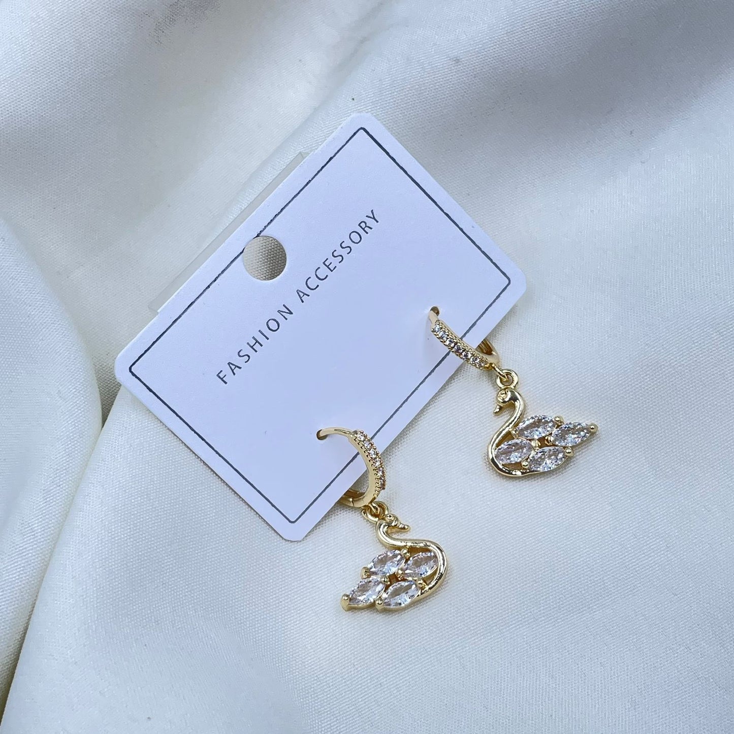 Gold Swan Earrings