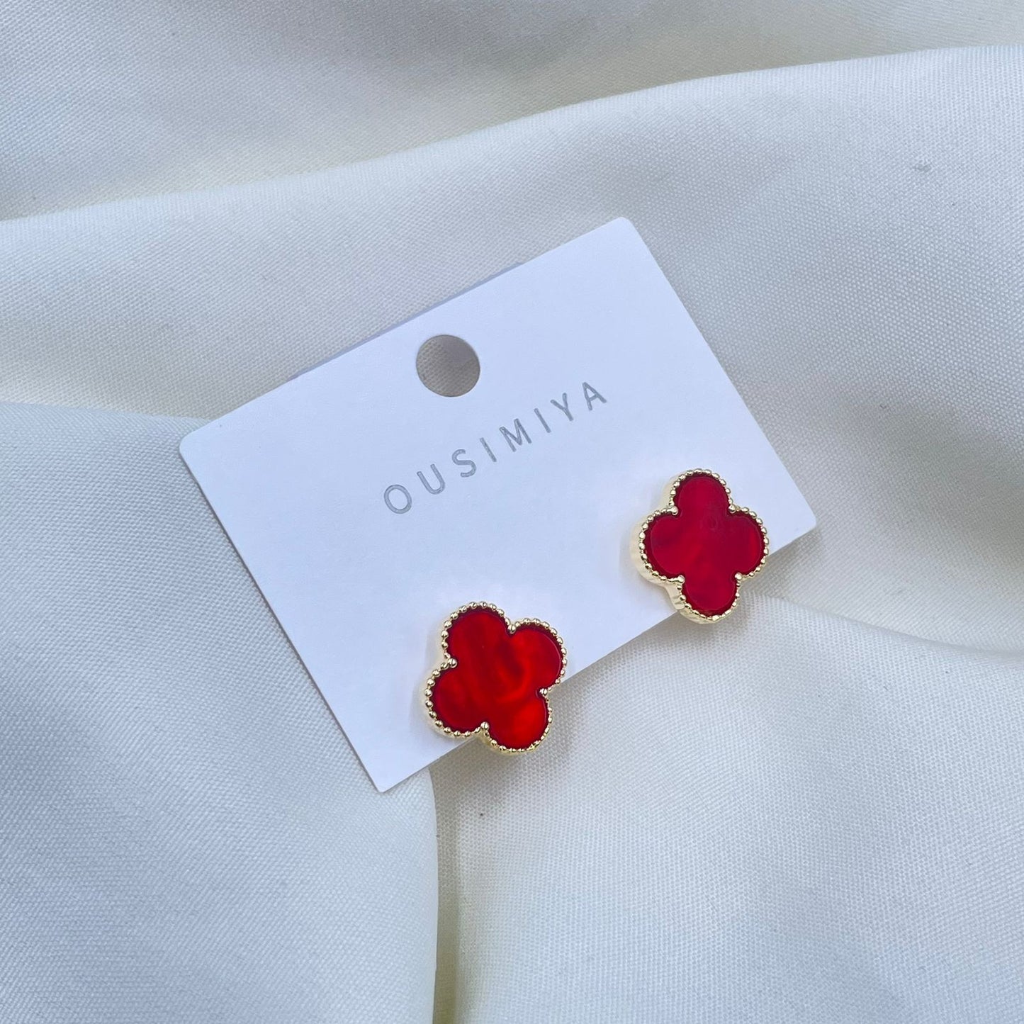 Red Floral Earrings