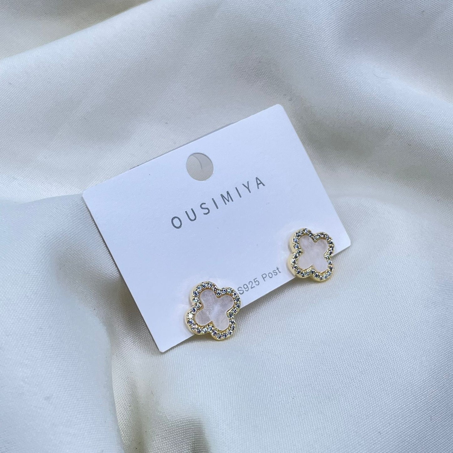 White Floral Earrings