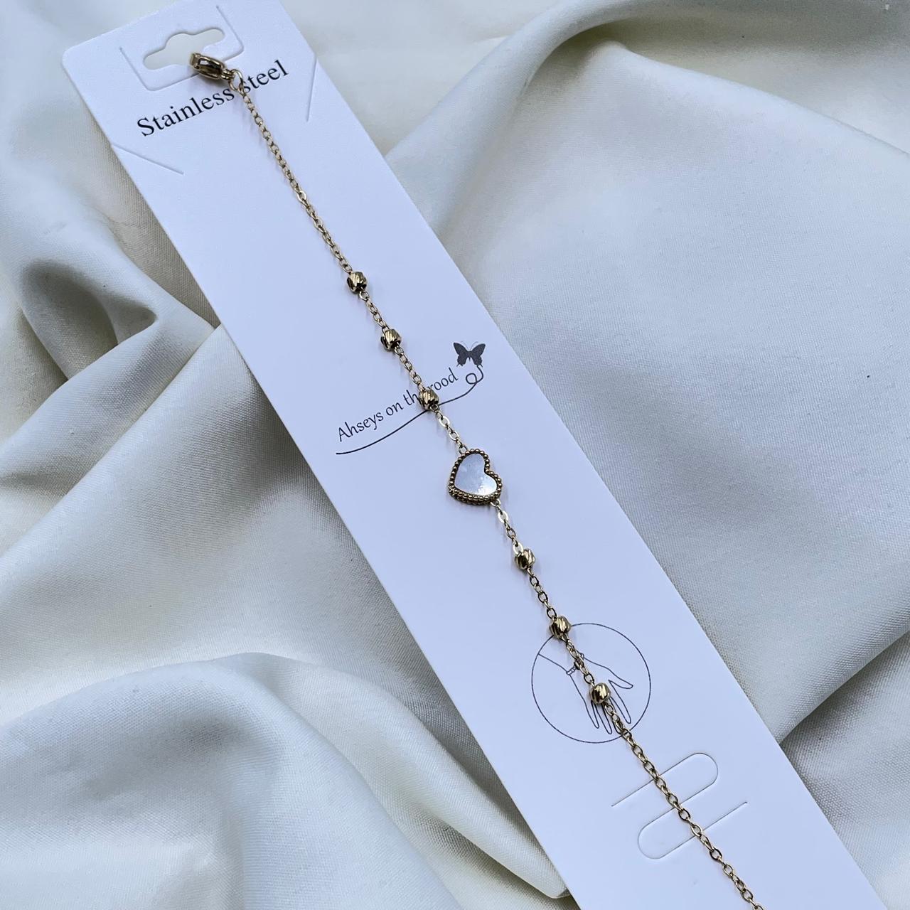 White Heart Bracelet