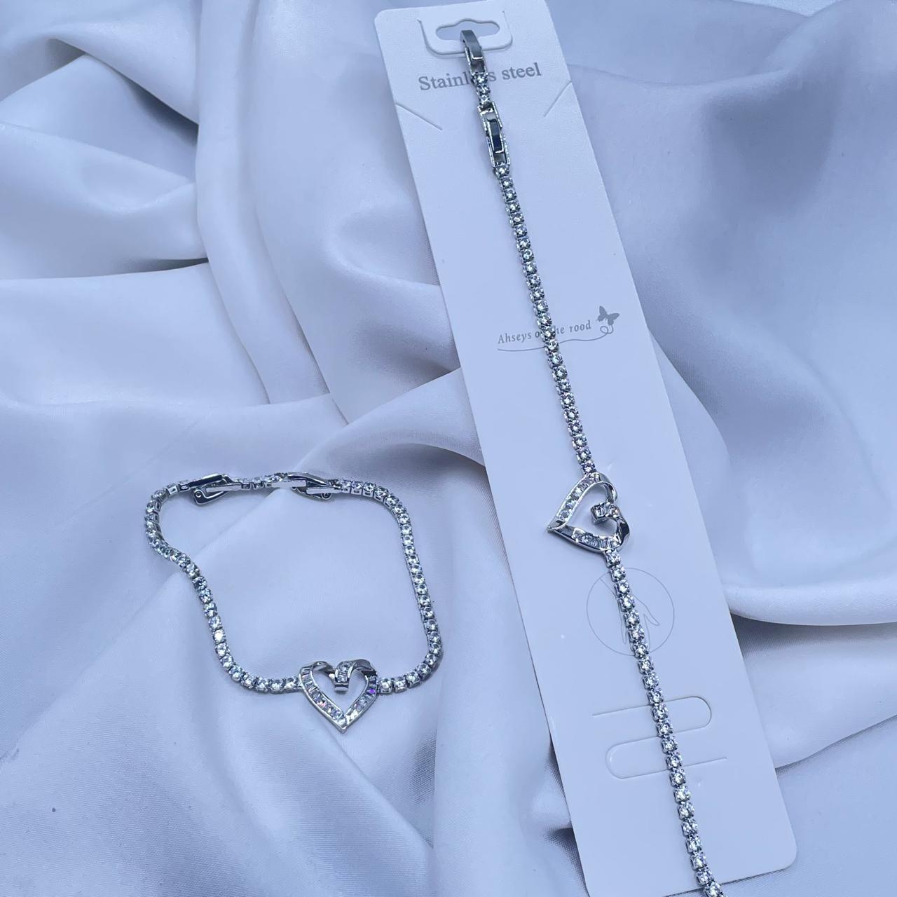 Heart Of Crystal Tennis Bracelet