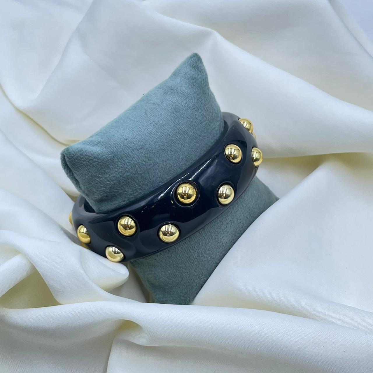 Black Floral Resin Bracelet