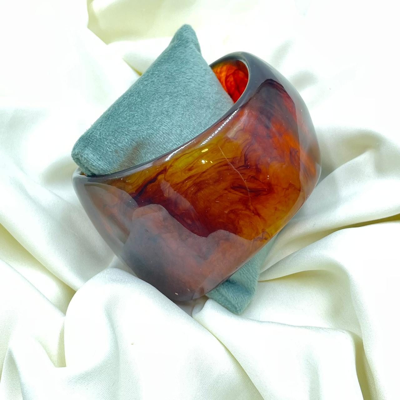 Amber Glow Resin Bracelet