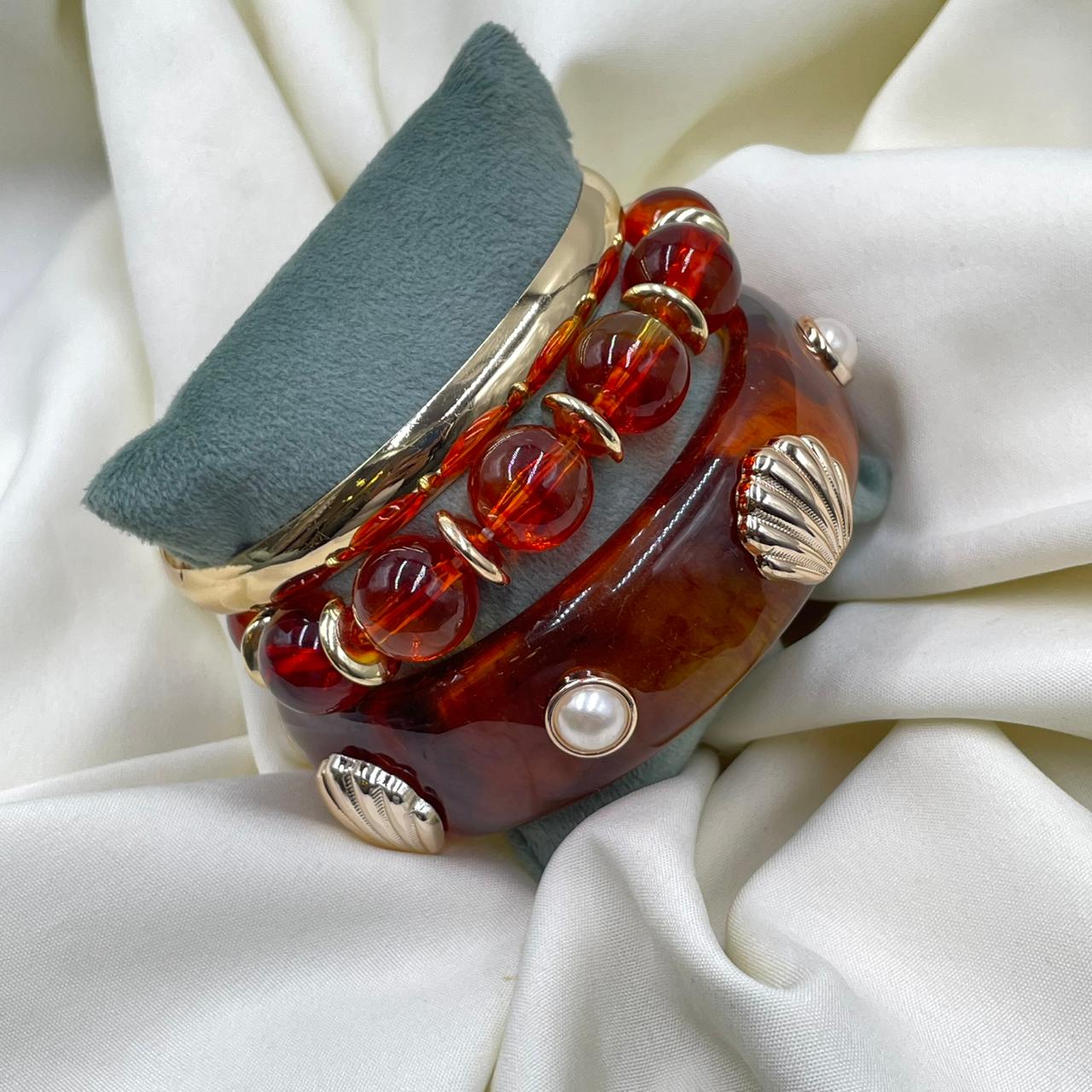 Crimson Set Resin Bracelet