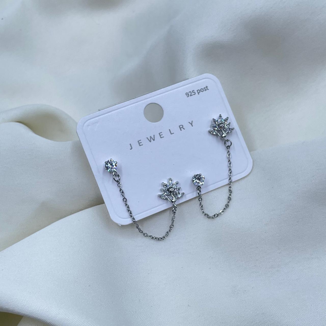 Snowflake Stud Ear Cuff Earrings
