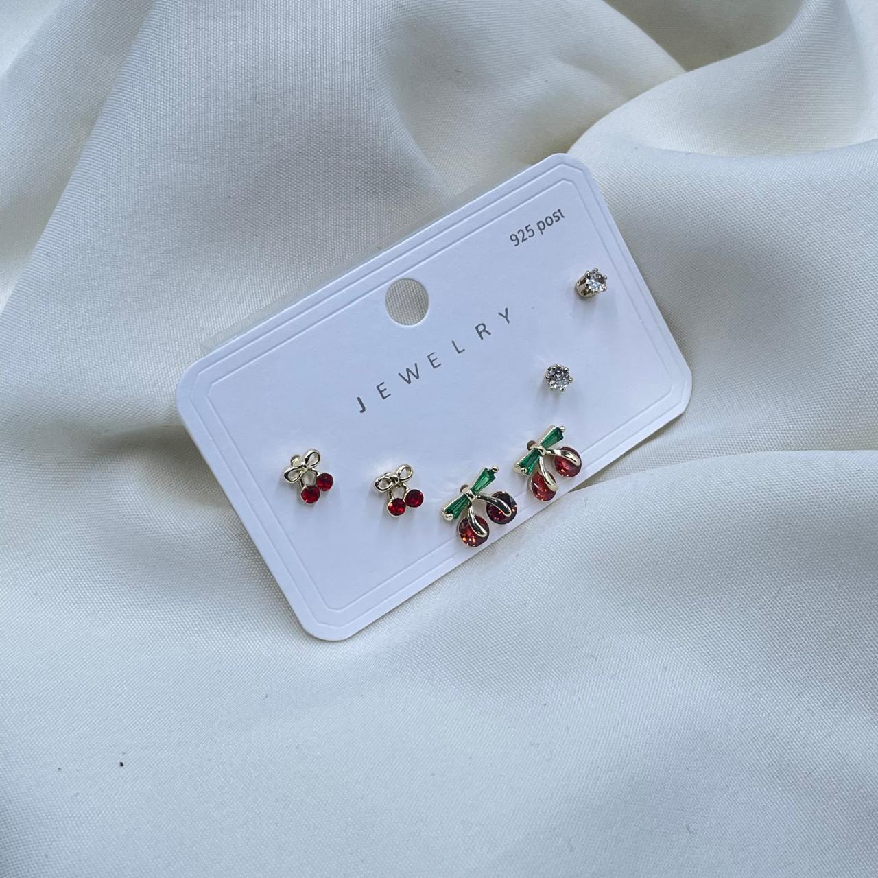 Red Cherry Combo Earrings
