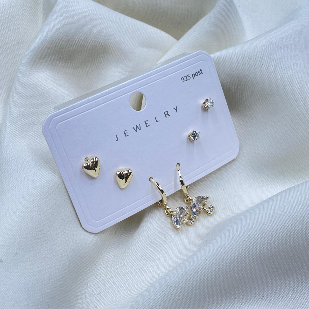 Golden Petals Combo Earrings