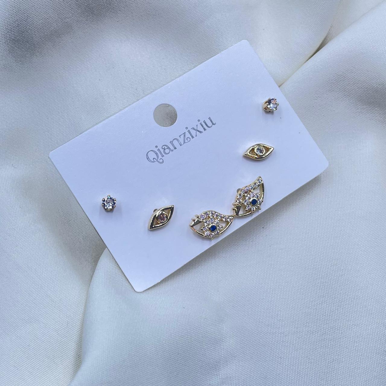 Opal Evil Eye Combo Earrings