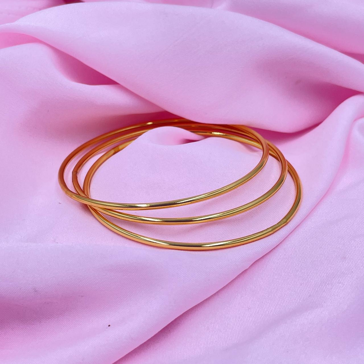 Glow Line Gold Bangles Set of 3