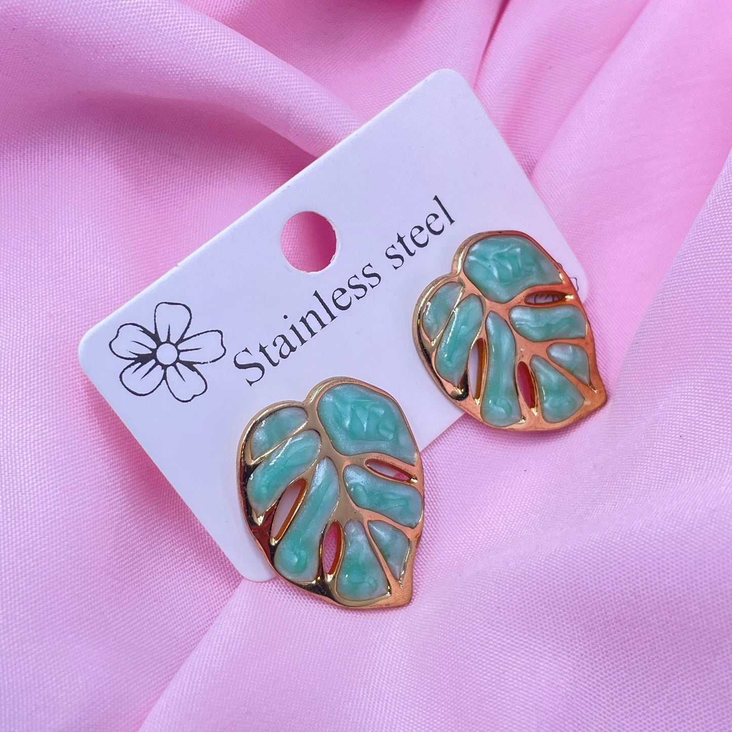 Green Leaf Earrings