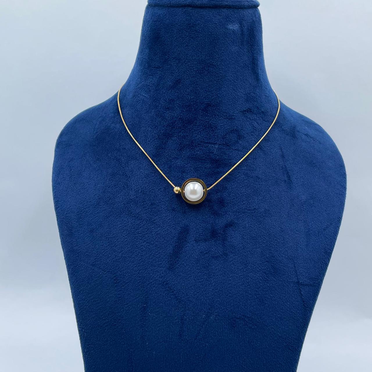 Mono Pearl Charm Necklace