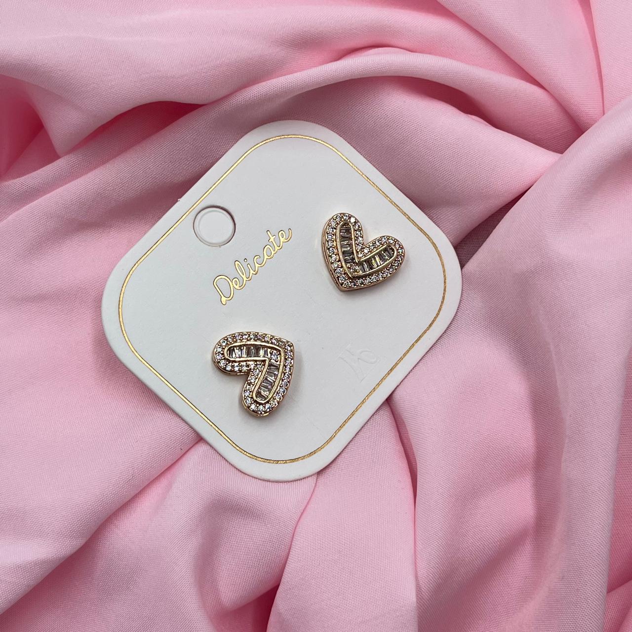 Rose Gold Heart Earrings