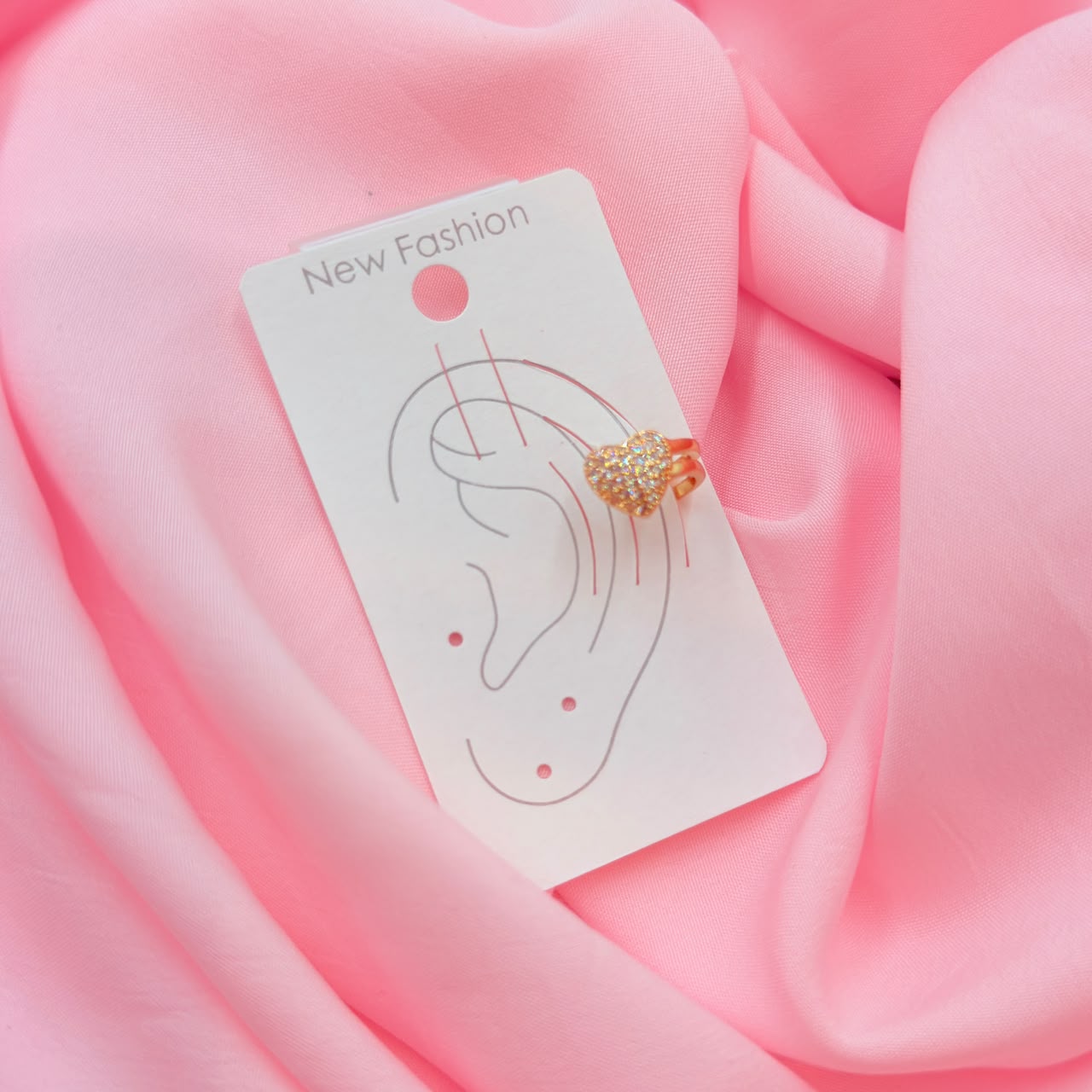 Golden Heart Ear Cuff Earring