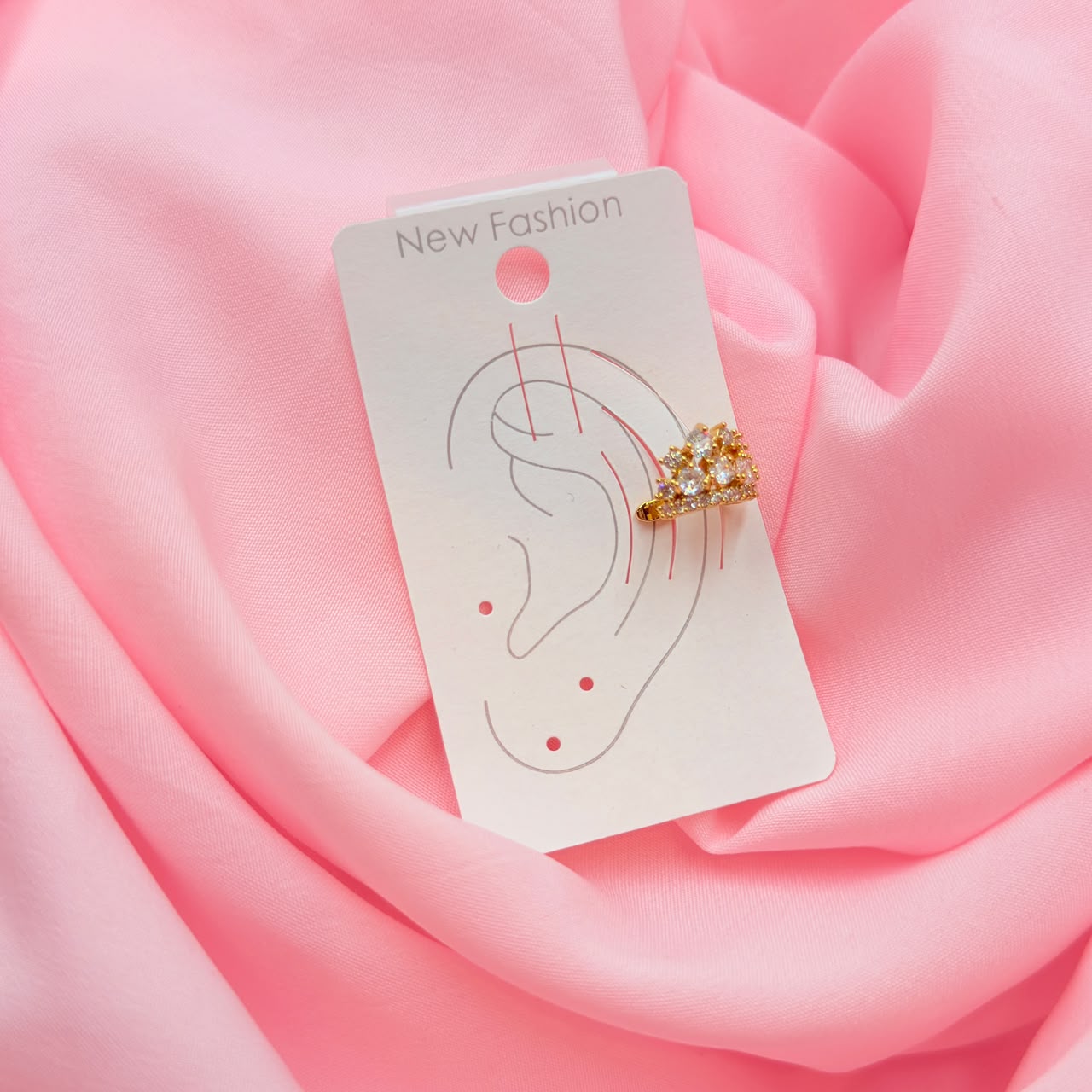 Diamond Drift Ear Cuff Earring