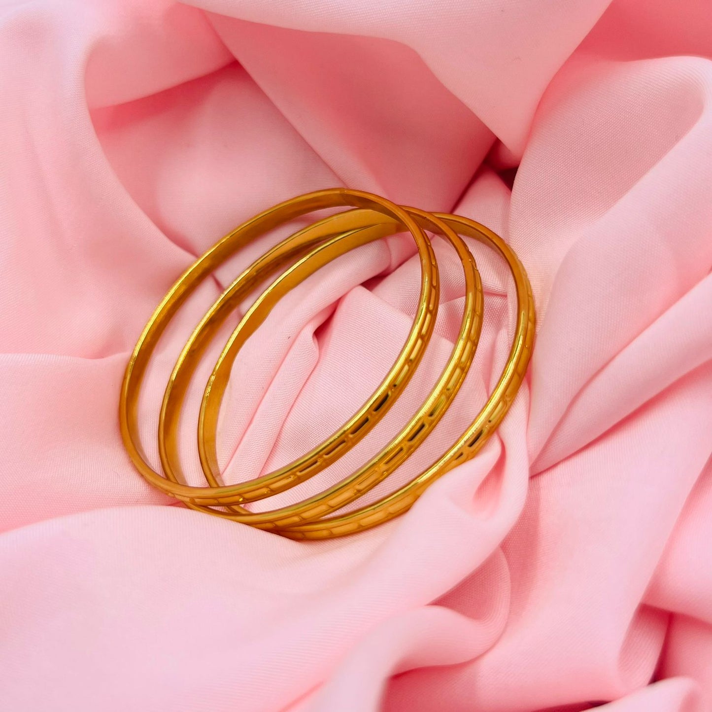 Golden Elegance Bangles Set of 3