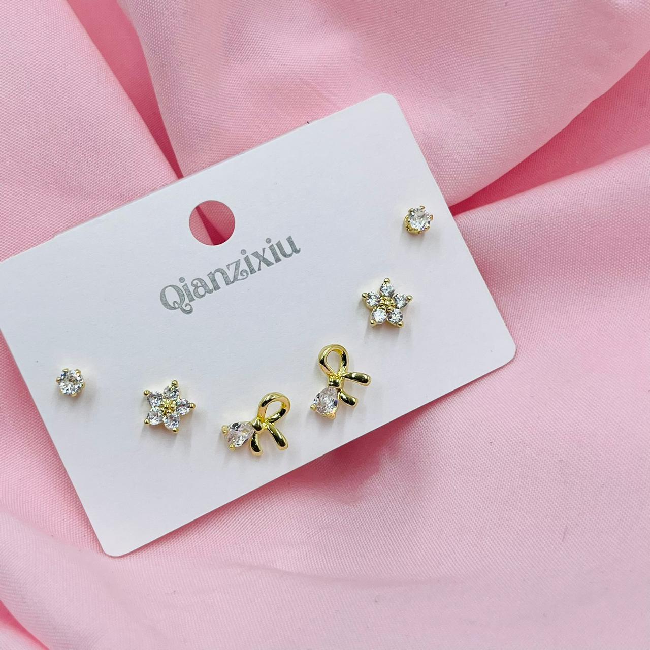 Golden Petal Combo Earrings