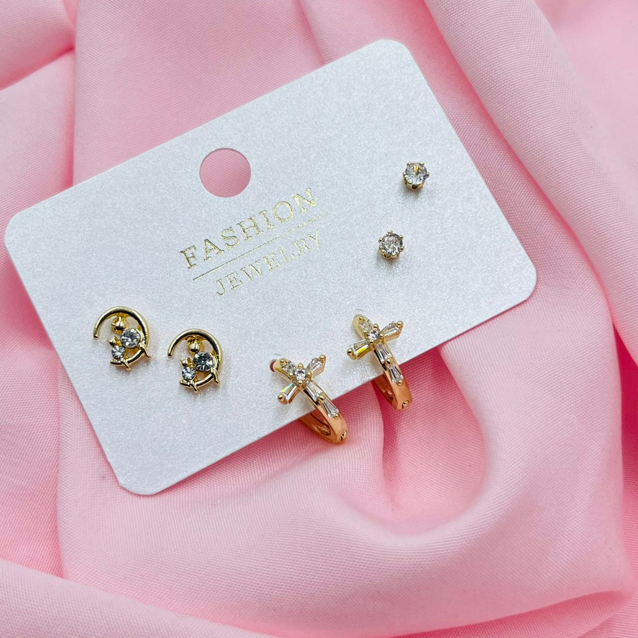 Starry Curve Combo Earrings