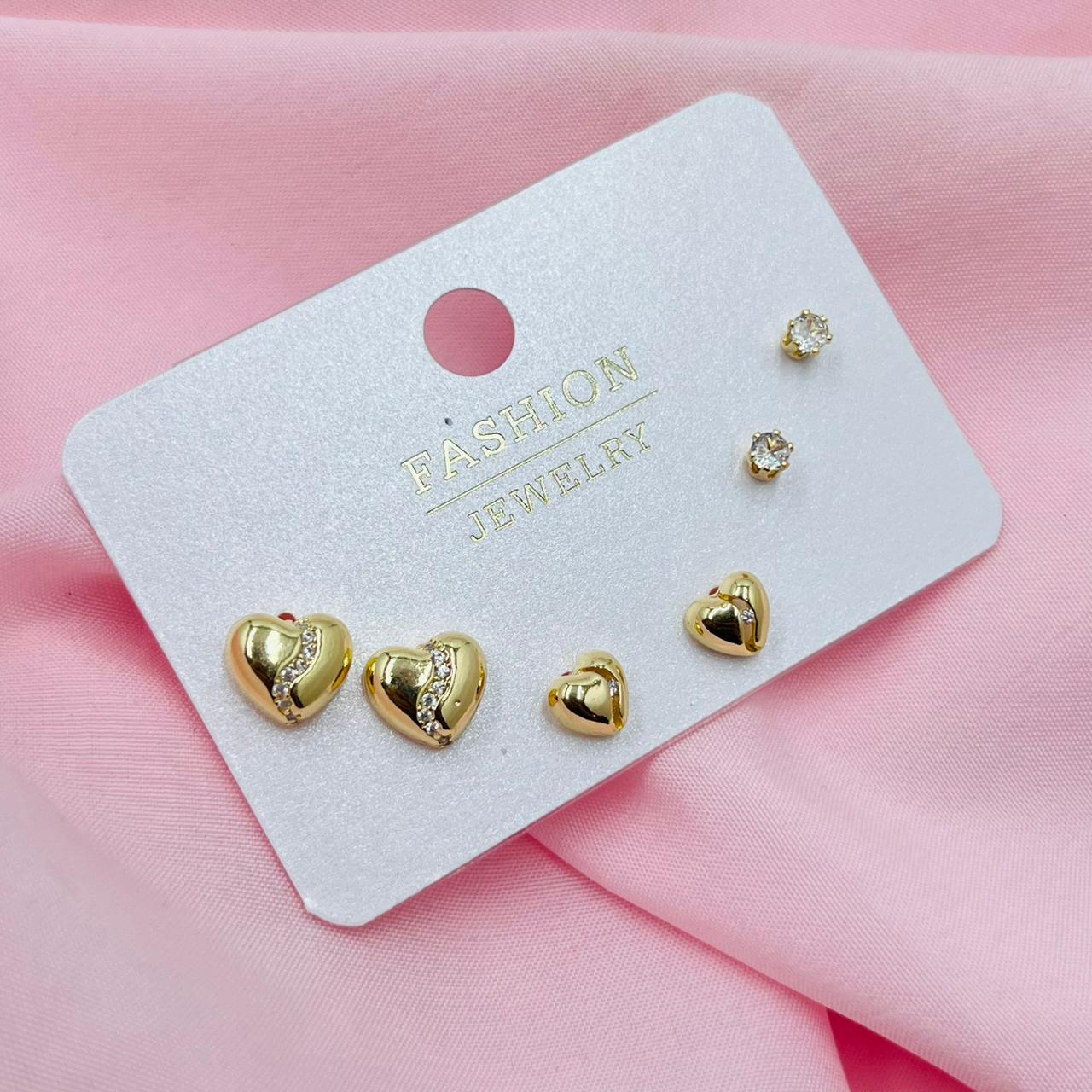 Golden Heart Combo Earrings