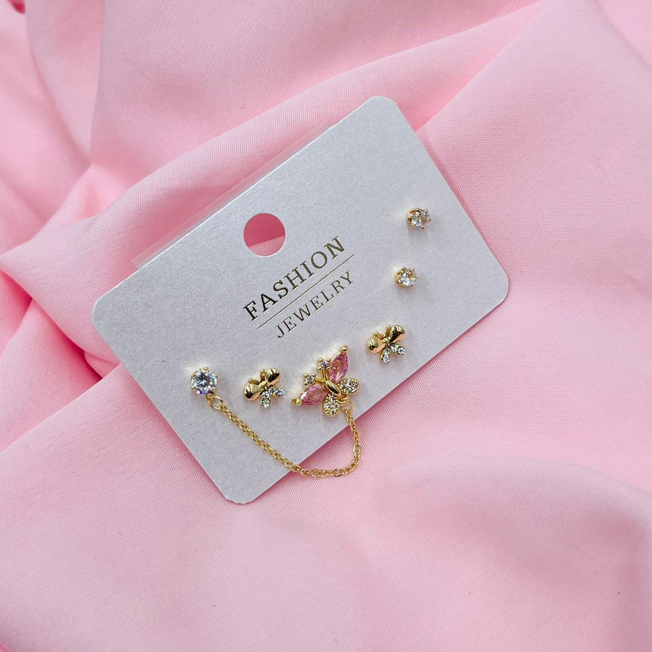 Pink Butterfly Ear Cuff Earring
