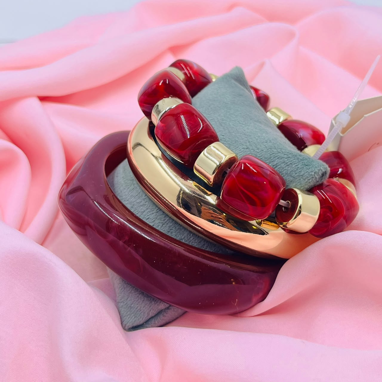Rose Glow Resin Bracelet 3 Of Set