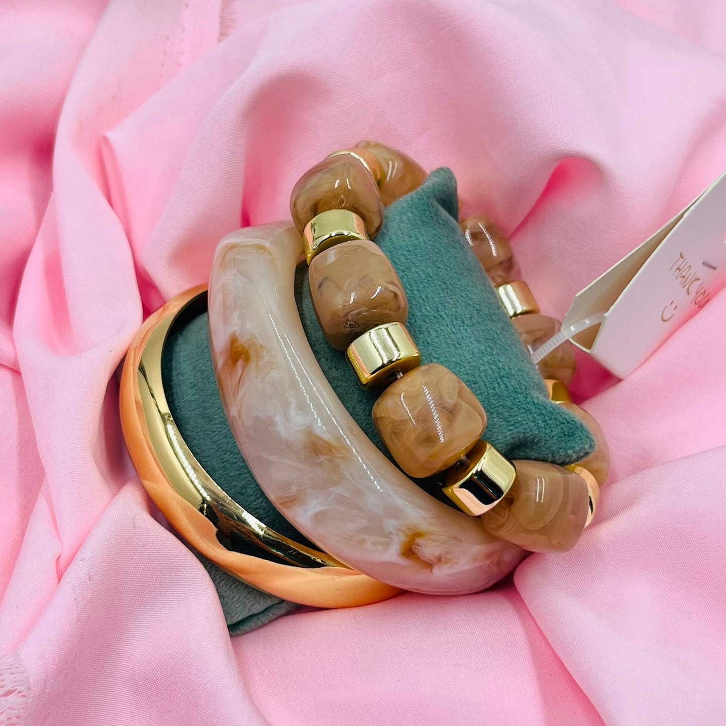 Luxe Bloom Resin Bracelet 3 Of Set