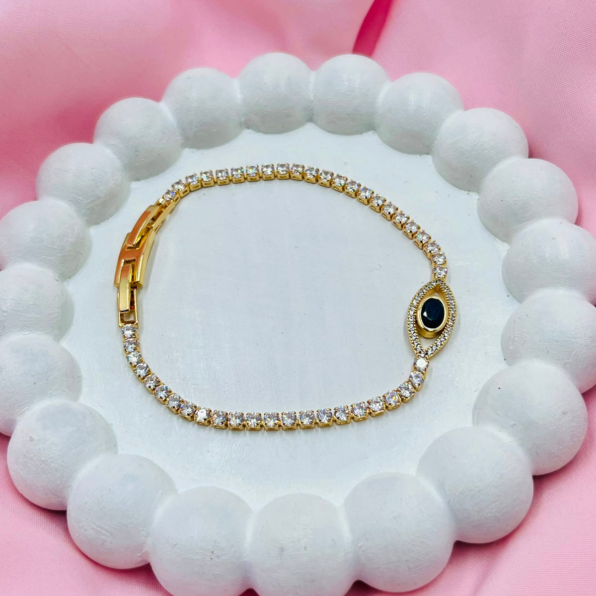 Ocean Evil Eye Tennis Bracelet