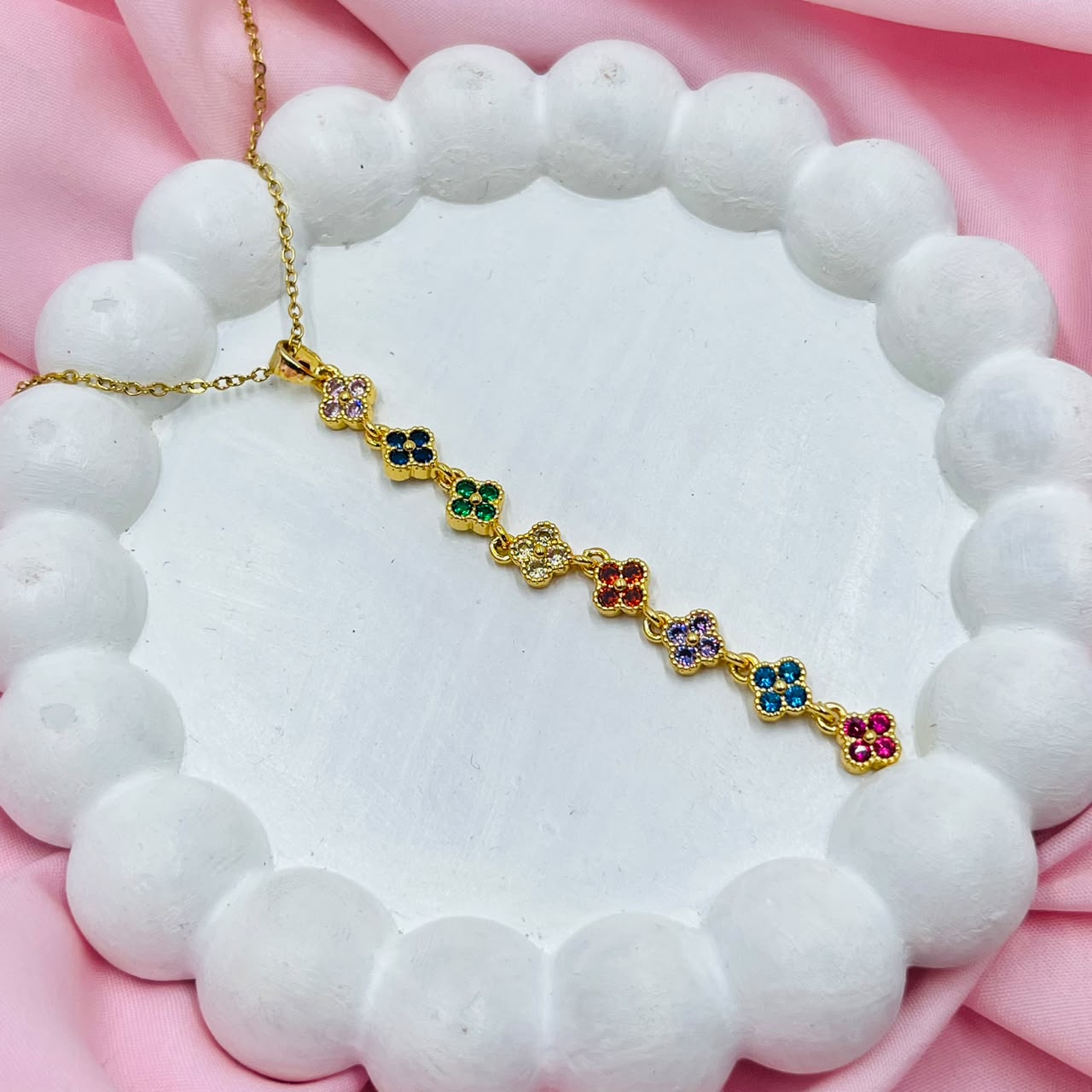 Rainbow Floral Necklace