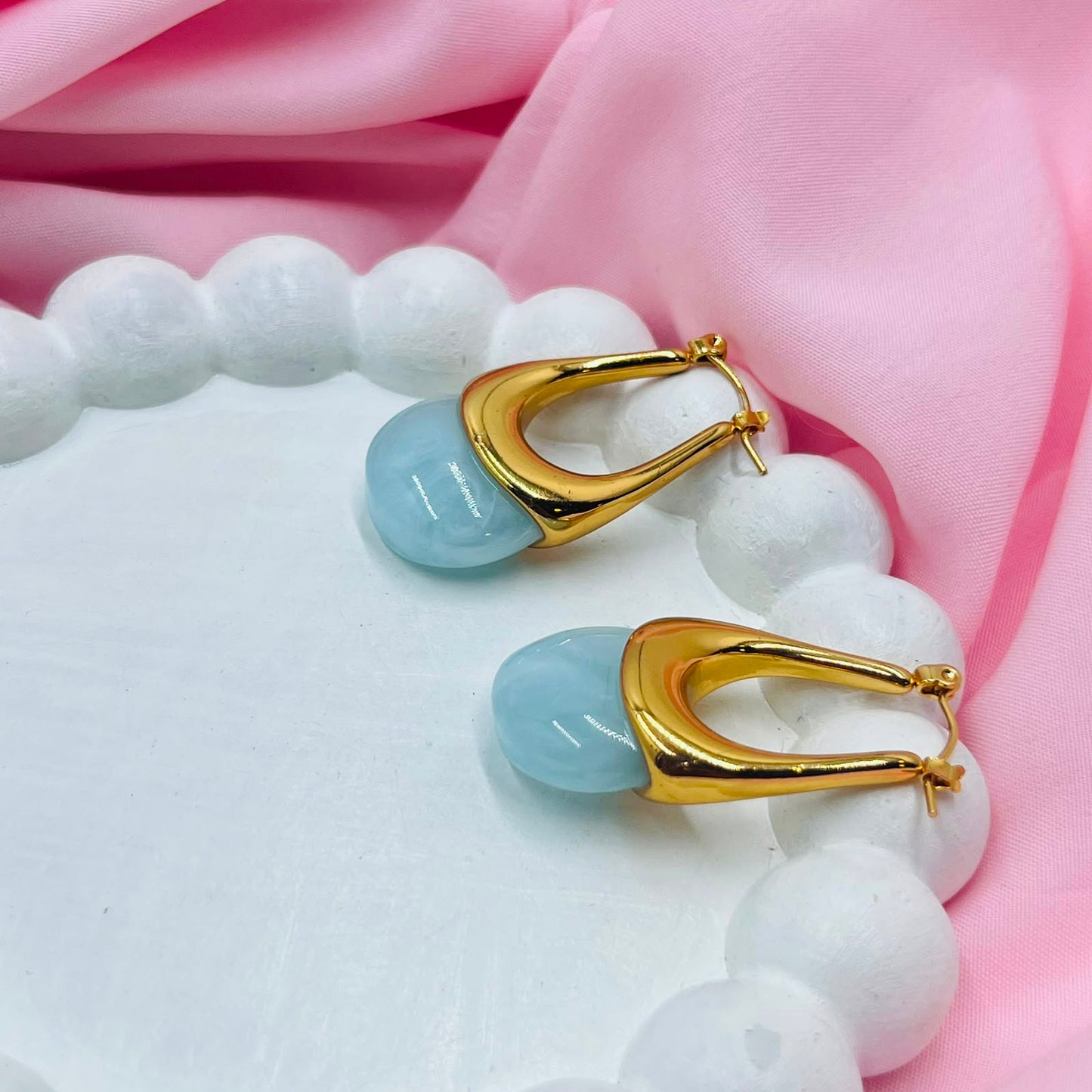 Sky Blue Hoop Earrings