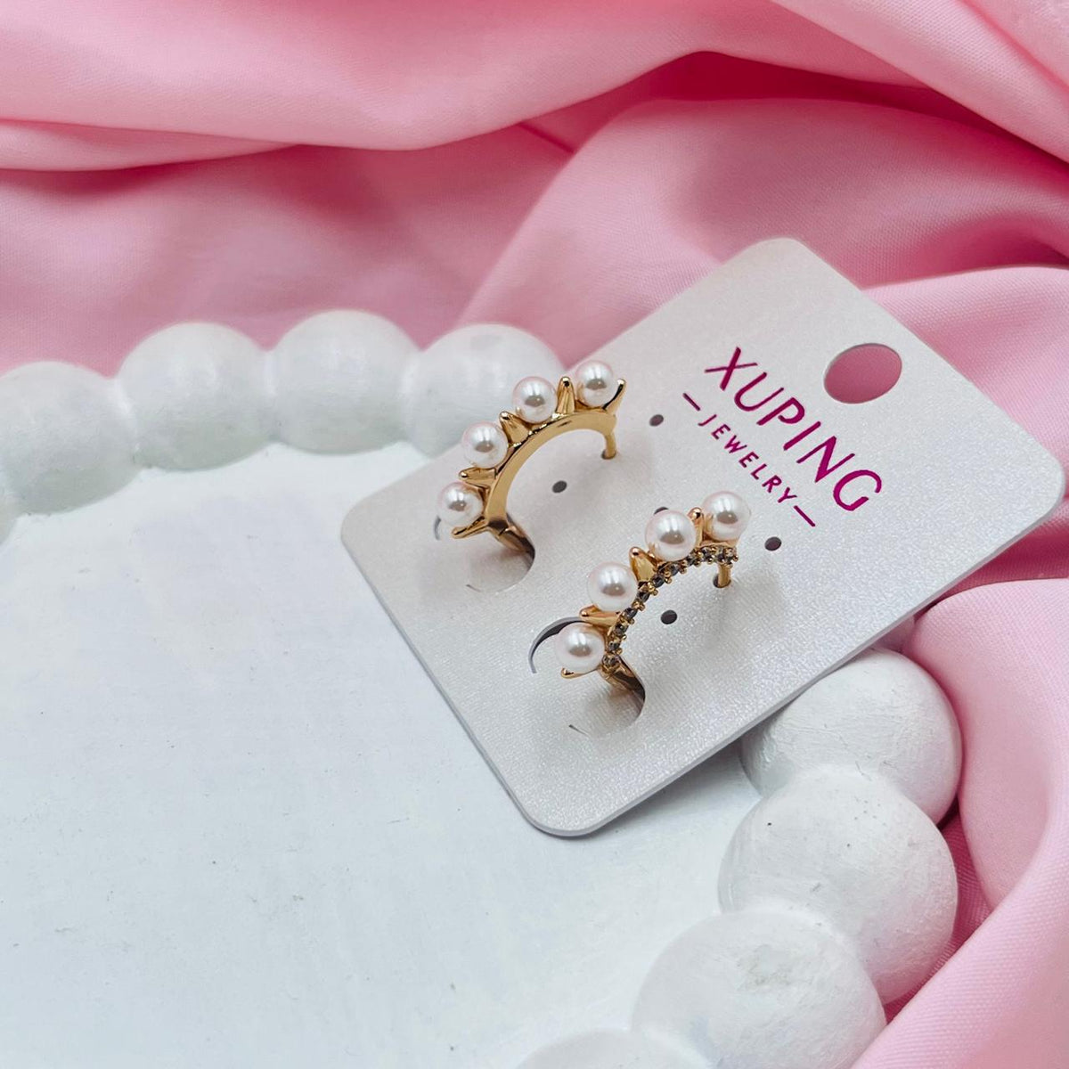 Pearl Hoops Earrings- XUPING