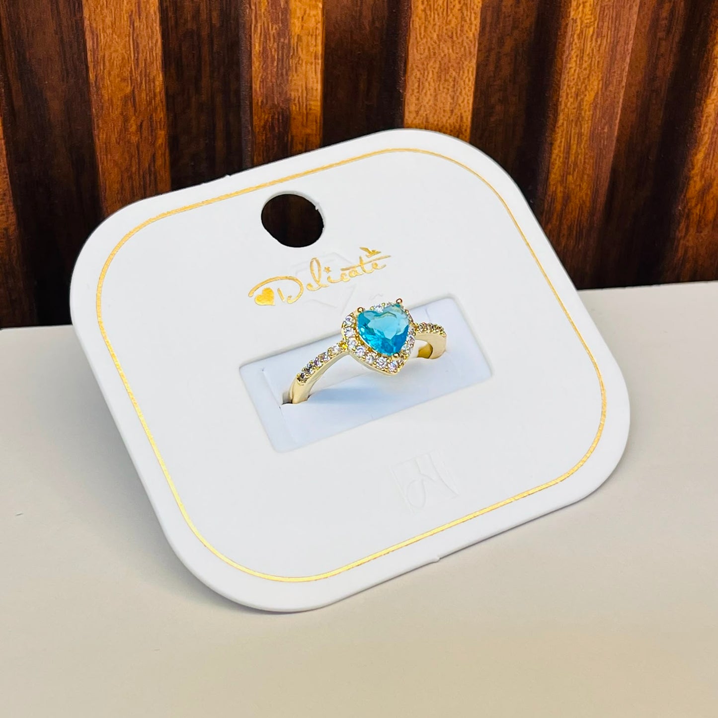 Sky Blue Heart Ring