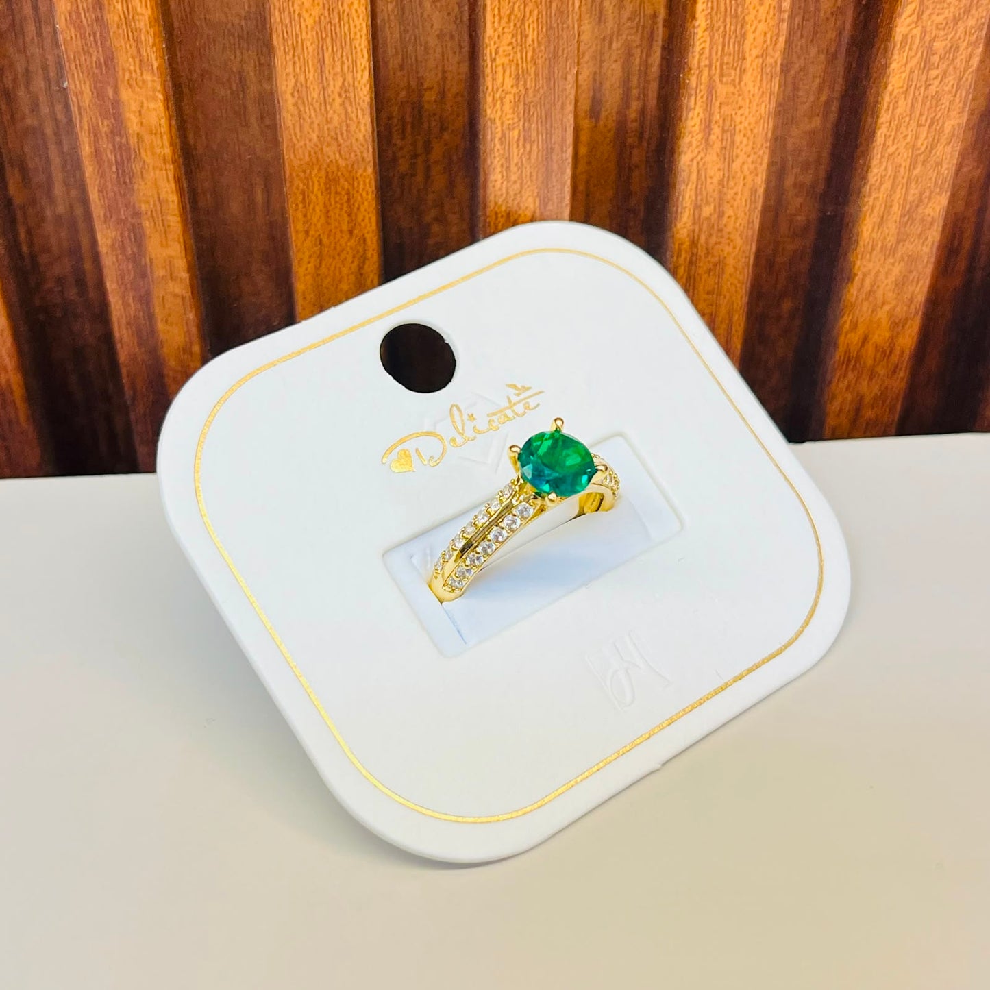 Mini Green Stone Ring